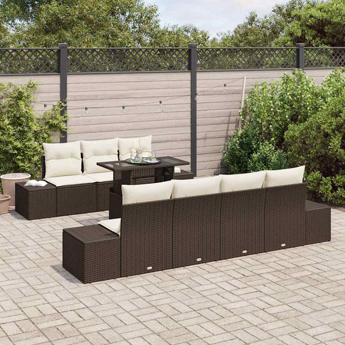 Set de canapele pentru grădină cu pernă 8 pcs Maro, Crem - WALTI WALTI