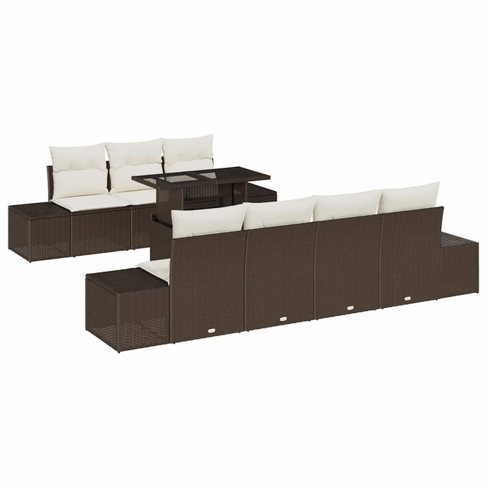 Set de canapele pentru grădină cu pernă 8 pcs Maro, Crem - WALTI WALTI