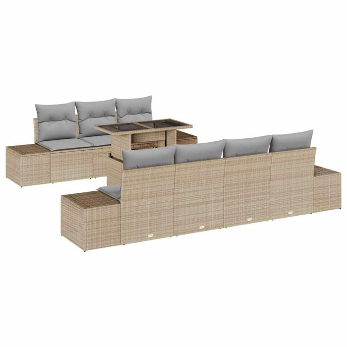 Set de canapele pentru grădină cu pernă 8 pcs Bej, Gri deschis - WALTI WALTI