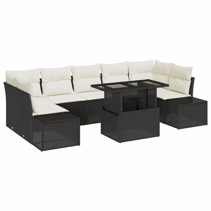 Set de canapele pentru grădină cu pernă 8 pcs Negru, Crem - WALTI WALTI