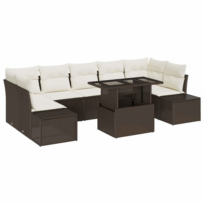 Set de canapele pentru grădină cu pernă 8 pcs Maro, Crem - WALTI WALTI