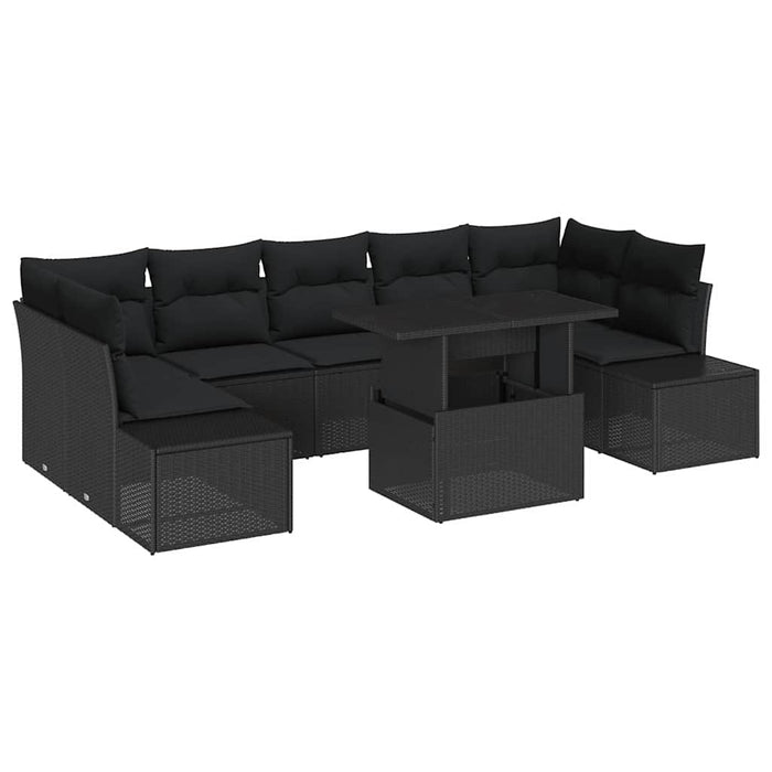 Set de canapele pentru grădină 8 pcs Negru 100 x 55 x 73 cm - WALTI WALTI