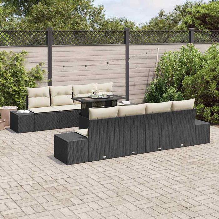 Set de canapele pentru grădină cu pernă 7 pcs Negru, Crem - WALTI WALTI