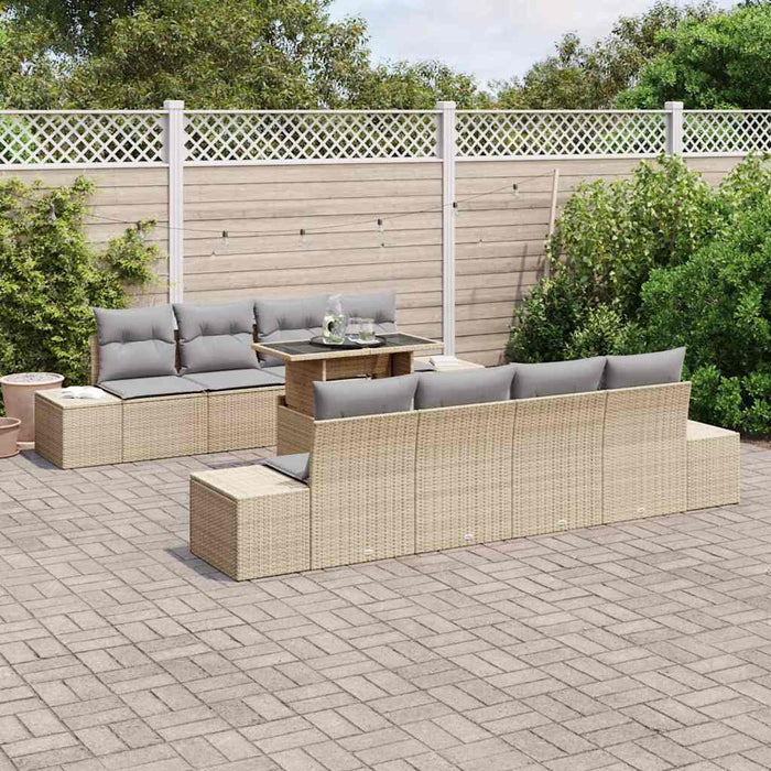 Set de canapele pentru grădină cu pernă 7 pcs Bej, Gri deschis - WALTI WALTI