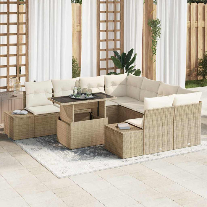 Set de canapele pentru grădină 9 pcs Bej, crem 100 x 55 x 73 cm - WALTI WALTI