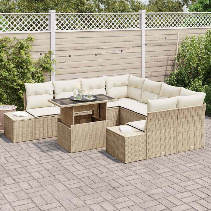 Set de canapele pentru grădină 9 pcs Bej, crem 100 x 55 x 73 cm - WALTI WALTI