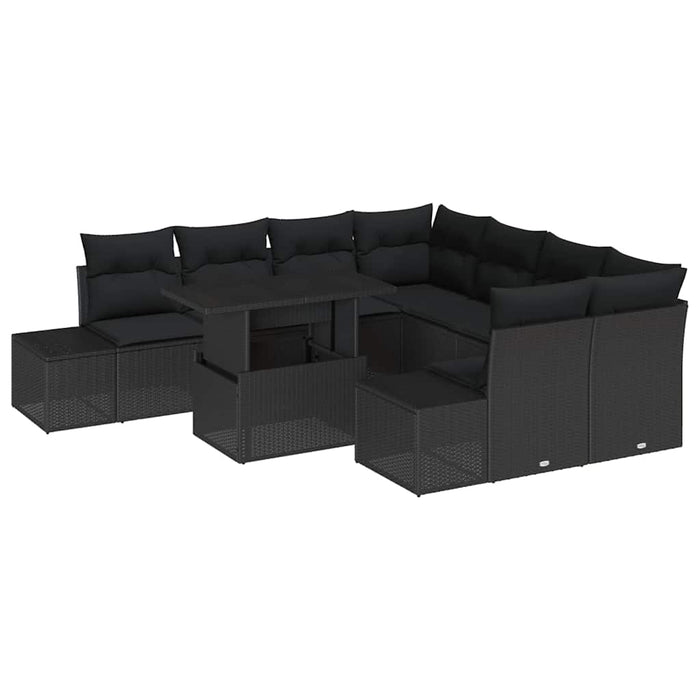 Set de canapele pentru grădină 9 pcs Negru 100 x 55 x 73 cm - WALTI WALTI