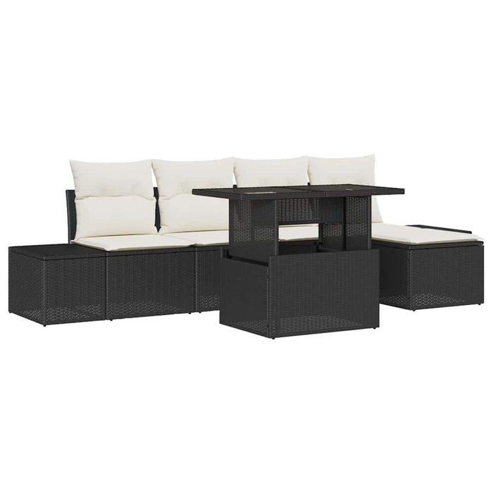 Set de canapele pentru grădină 6 pcs Negru Rattan poli - WALTI WALTI