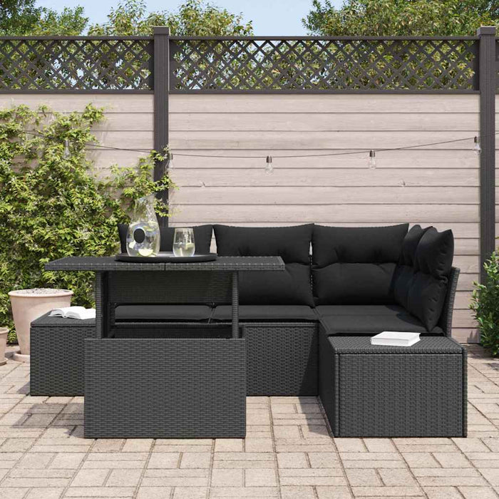 Set de canapele pentru grădină 5 pcs Negru Rattan poli - WALTI WALTI