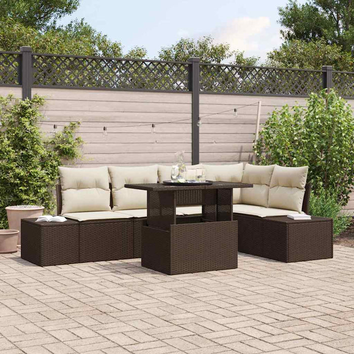 Set de canapele pentru grădină 6 pcs Maro Rattan poli - WALTI WALTI
