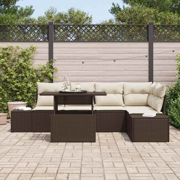 Set de canapele pentru grădină 6 pcs Maro Rattan poli - WALTI WALTI