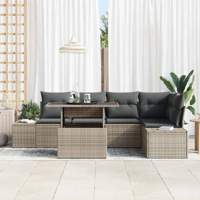 Set de canapele pentru grădină 6 pcs Gri Rattan poli - WALTI WALTI