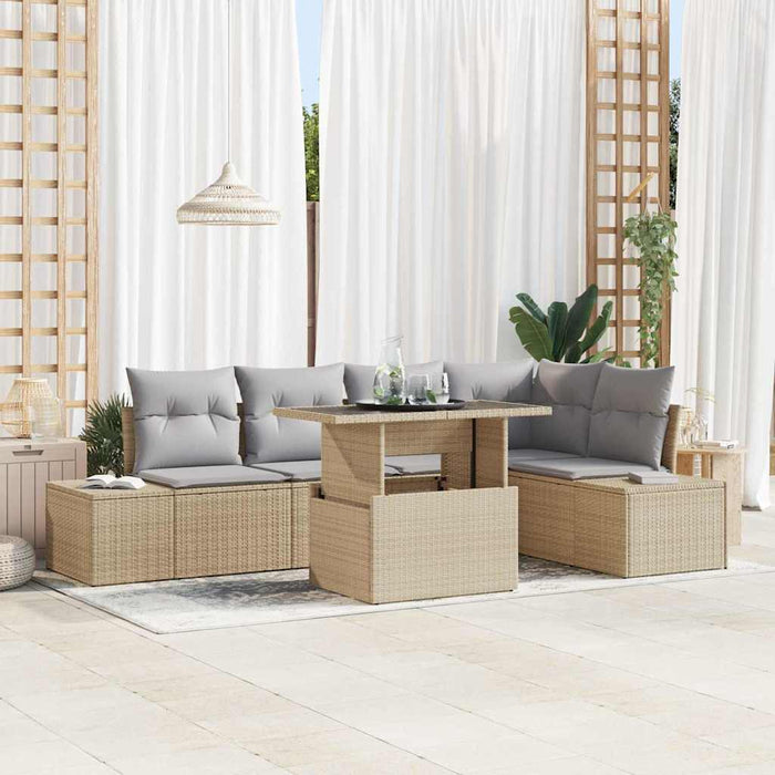 Set de canapele pentru grădină 6 pcs Bej Rattan poli - WALTI WALTI