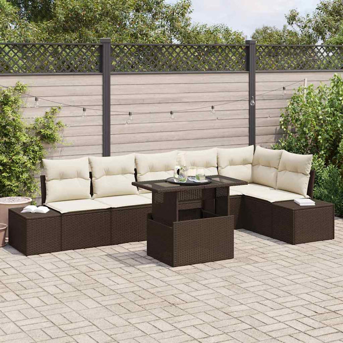 Set de canapele pentru grădină 7 pcs Maro Rattan poli - WALTI WALTI