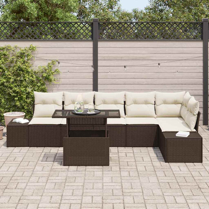 Set de canapele pentru grădină 7 pcs Maro Rattan poli - WALTI WALTI