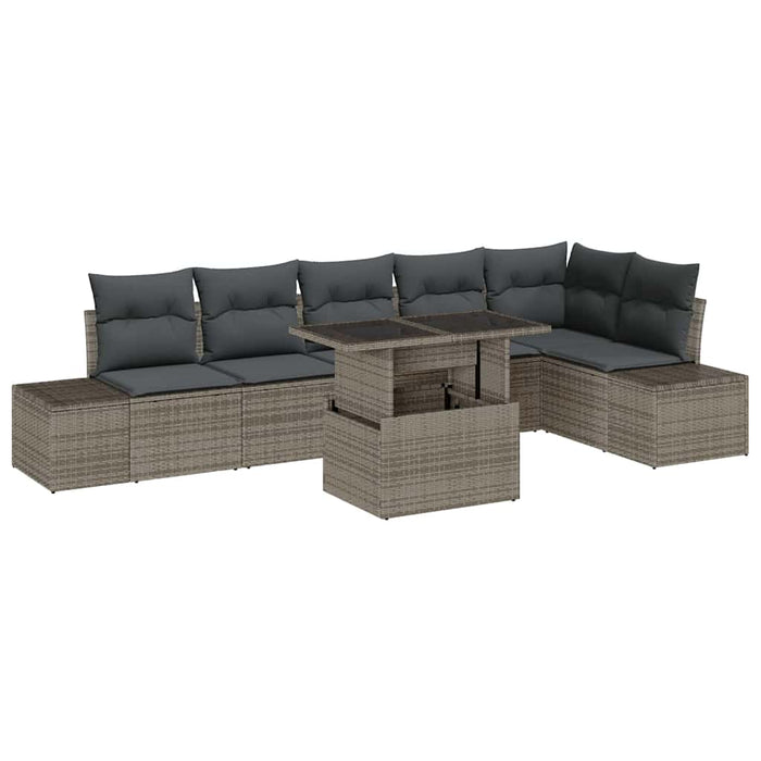 Set de canapele pentru grădină 7 pcs Gri Rattan poli - WALTI WALTI
