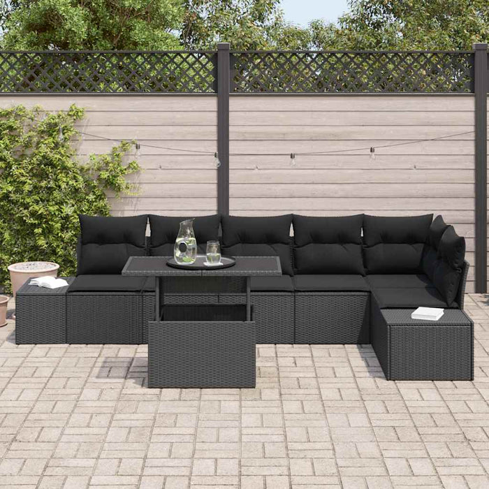 Set de canapele pentru grădină 7 pcs Negru Rattan poli - WALTI WALTI