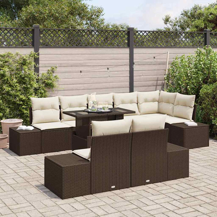 Set de canapele pentru grădină 9 pcs Maro Rattan poli - WALTI WALTI