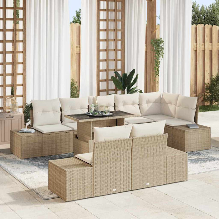 Set de canapele pentru grădină 9 pcs Bej Rattan poli - WALTI WALTI
