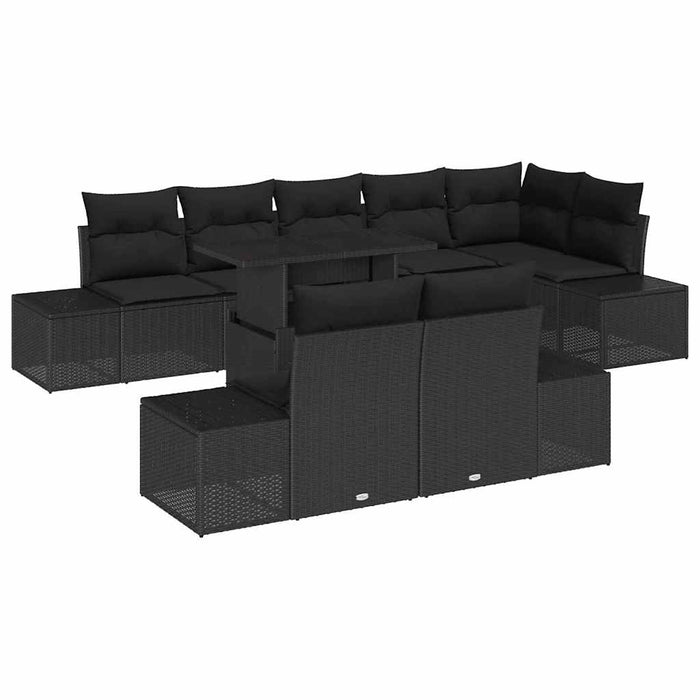 Set de canapele pentru grădină 9 pcs Negru Rattan poli - WALTI WALTI