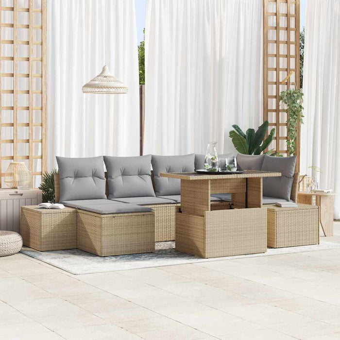 Set de canapele pentru grădină 7 pcs Bej Rattan poli - WALTI WALTI