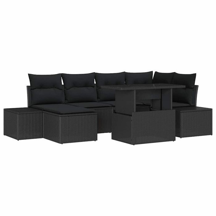 Set de canapele pentru grădină 7 pcs Negru Rattan poli - WALTI WALTI