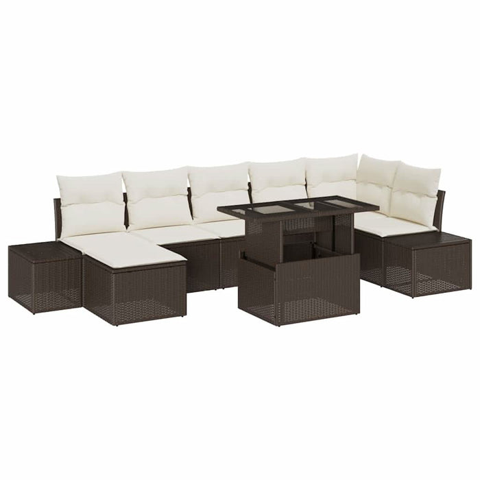 Set de canapele pentru grădină 8 pcs Maro Rattan poli - WALTI WALTI