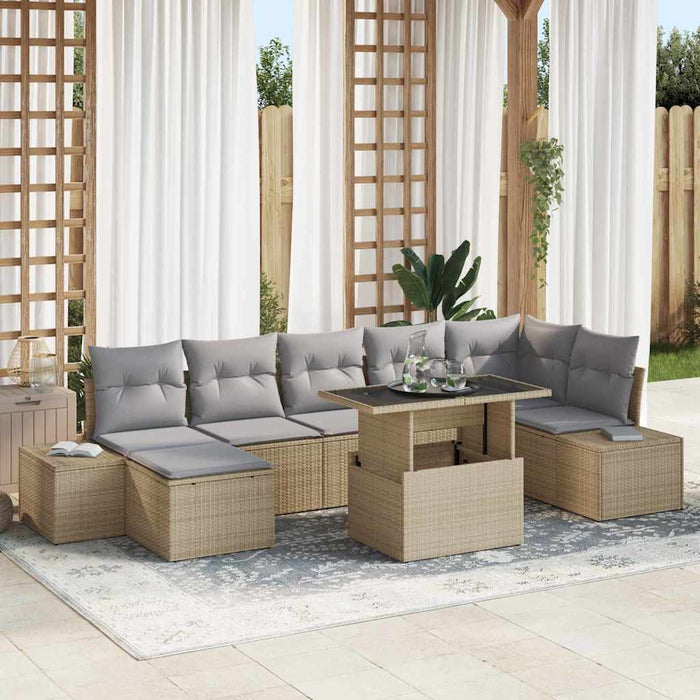 Set de canapele pentru grădină 8 pcs Bej Rattan poli - WALTI WALTI