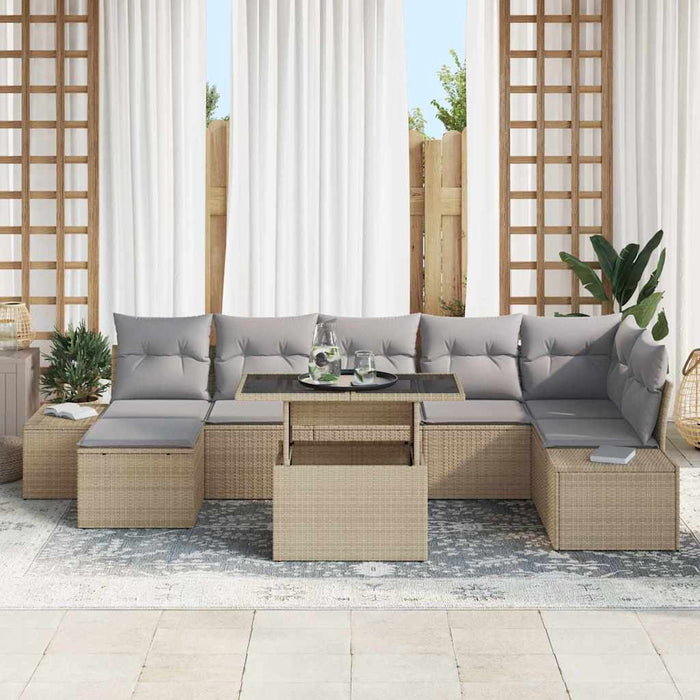 Set de canapele pentru grădină 8 pcs Bej Rattan poli - WALTI WALTI