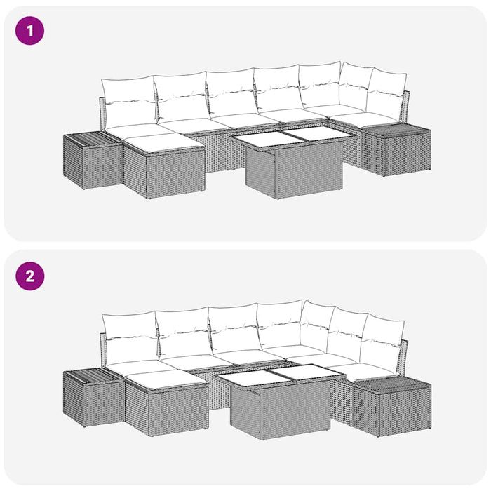 Set de canapele pentru grădină 8 pcs Bej Rattan poli - WALTI WALTI