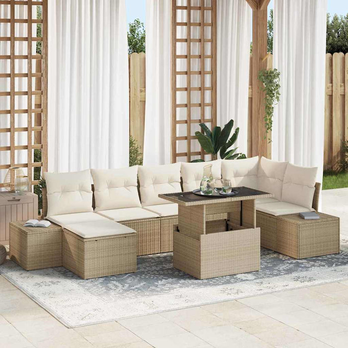 Set de canapele pentru grădină 8 pcs Bej Rattan poli - WALTI WALTI