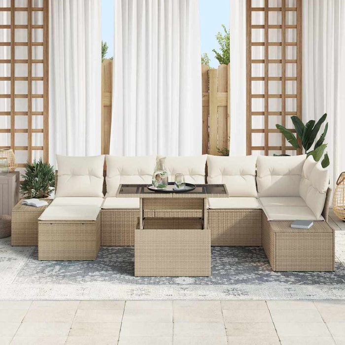 Set de canapele pentru grădină 8 pcs Bej Rattan poli - WALTI WALTI