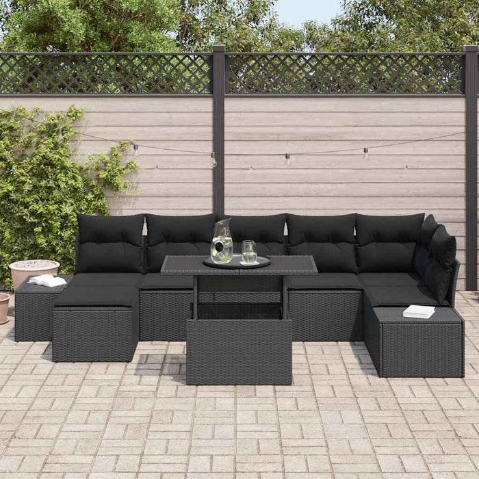 Set de canapele pentru grădină 8 pcs Negru Rattan poli - WALTI WALTI