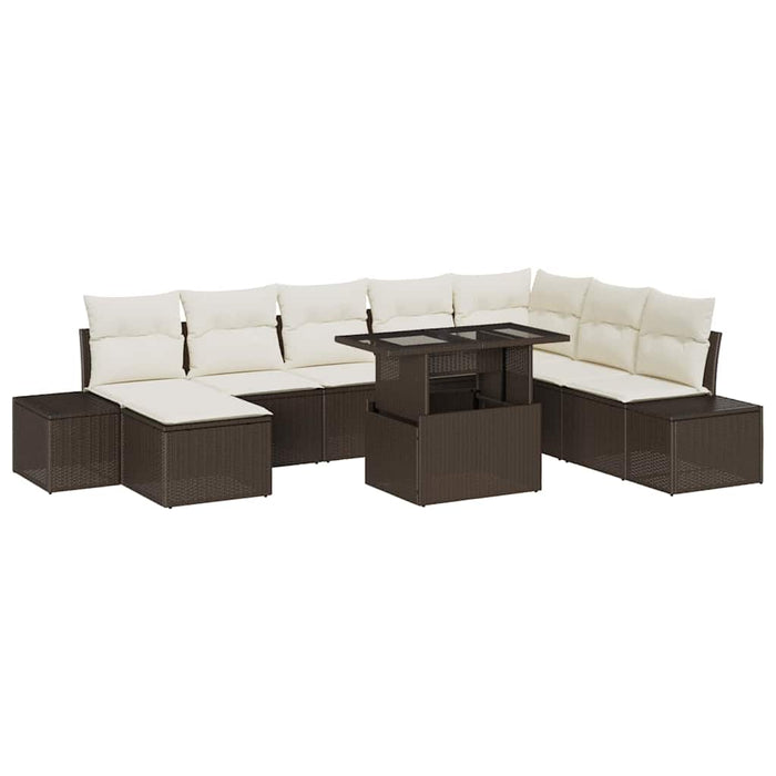 Set de canapele pentru grădină 9 pcs Maro Rattan poli - WALTI WALTI