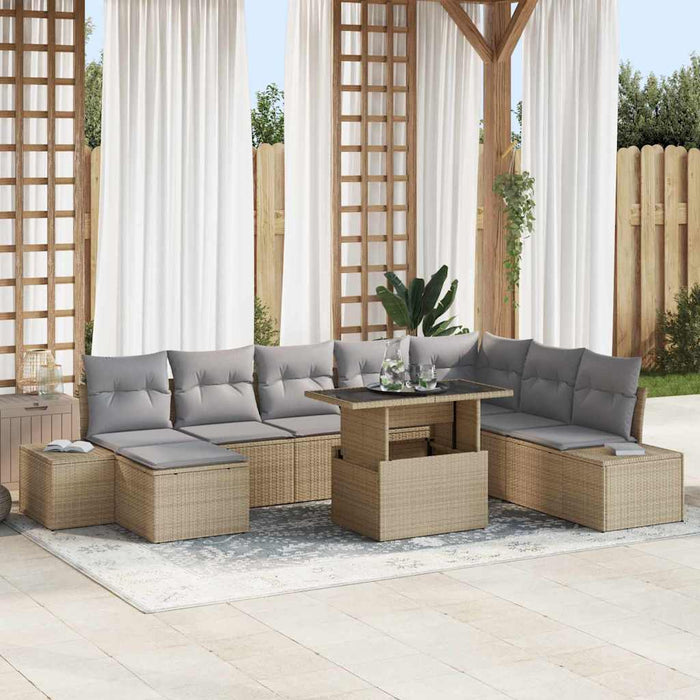 Set de canapele pentru grădină 9 pcs Bej Rattan poli - WALTI WALTI