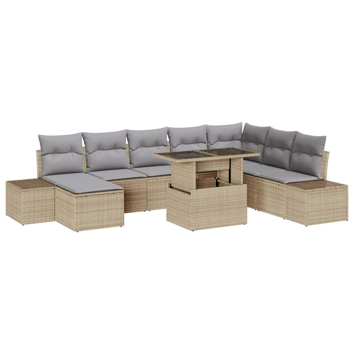 Set de canapele pentru grădină 9 pcs Bej Rattan poli - WALTI WALTI