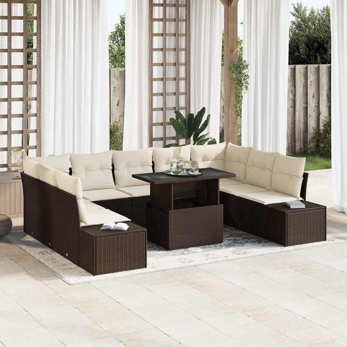 Set de canapele pentru grădină 10 pcs Maro Rattan poli - WALTI WALTI