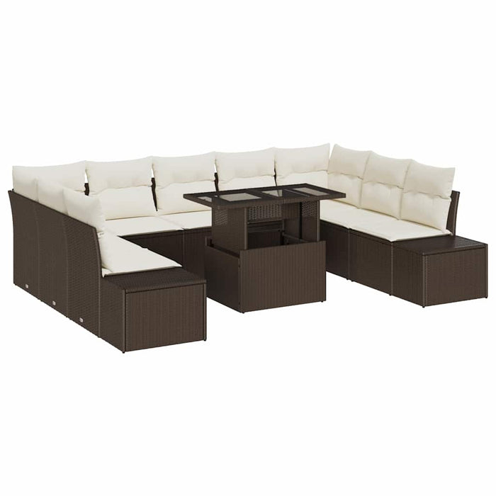 Set de canapele pentru grădină 10 pcs Maro Rattan poli - WALTI WALTI