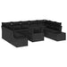 Set de canapele pentru grădină 10 pcs Negru Rattan poli - WALTI WALTI