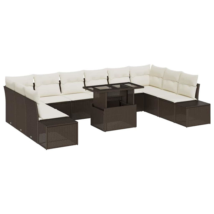 Set de canapele pentru grădină 11 pcs Maro Rattan poli - WALTI WALTI