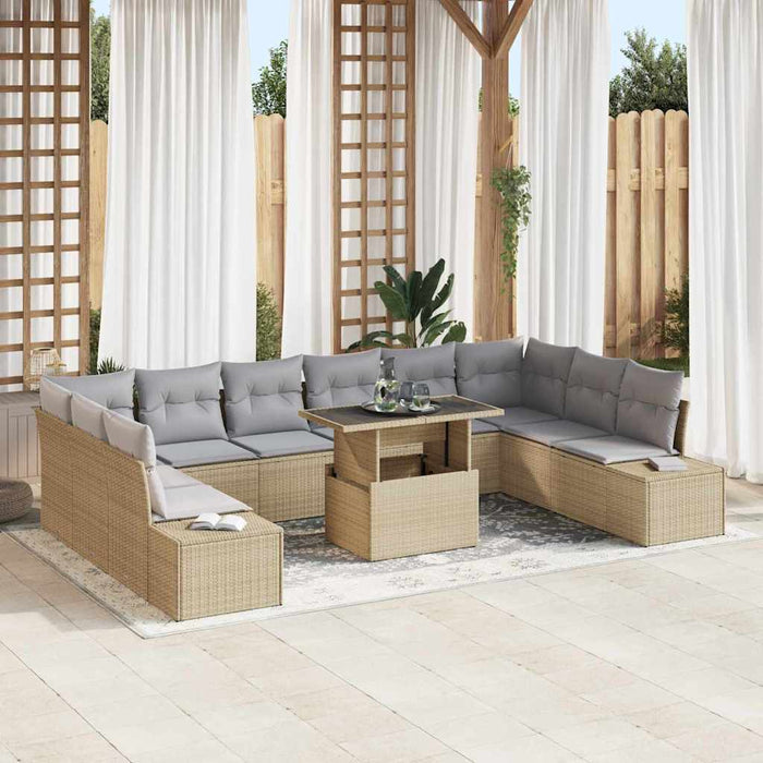 Set de canapele pentru grădină 11 pcs Bej Rattan poli - WALTI WALTI