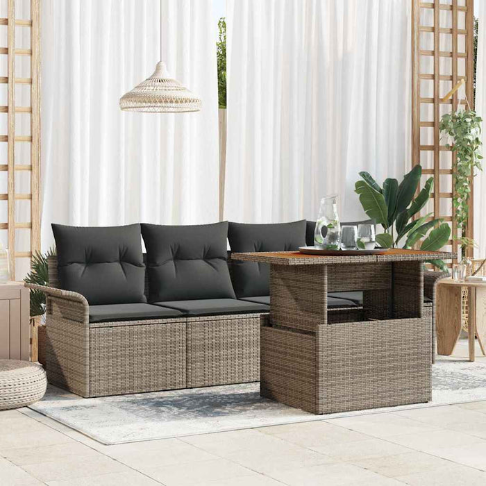 Set de canapele pentru grădină 5 pcs Gri Rattan poli - WALTI WALTI