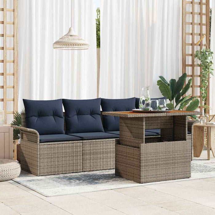 Set de canapele pentru grădină 5 pcs Gri Rattan poli - WALTI WALTI