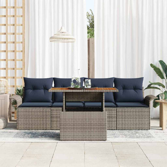 Set de canapele pentru grădină 5 pcs Gri Rattan poli - WALTI WALTI