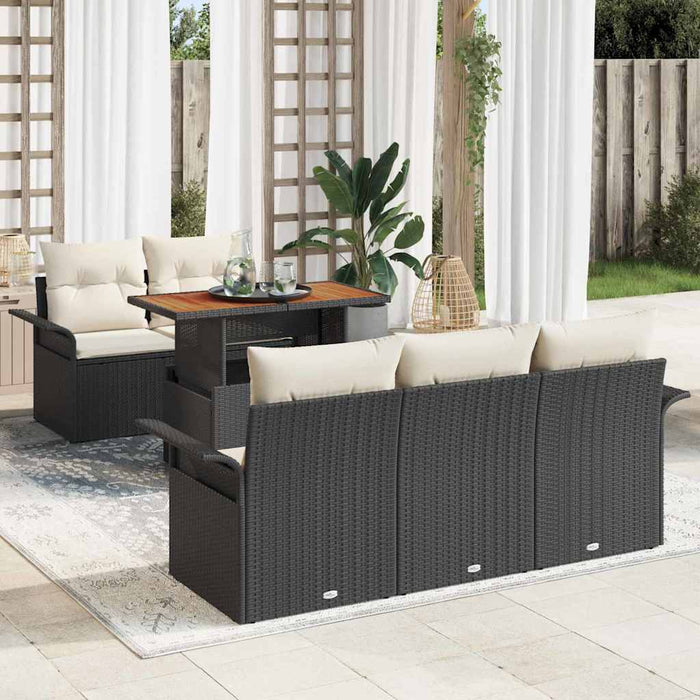 Set de canapele pentru grădină 6 pcs Negru Rattan poli - WALTI WALTI