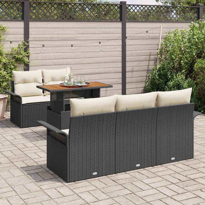 Set de canapele pentru grădină 6 pcs Negru Rattan poli - WALTI WALTI