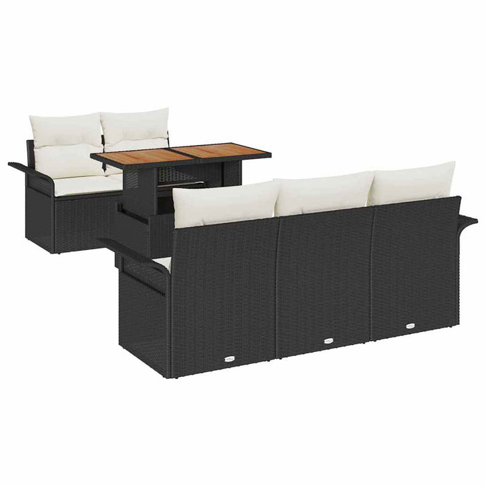Set de canapele pentru grădină 6 pcs Negru Rattan poli - WALTI WALTI