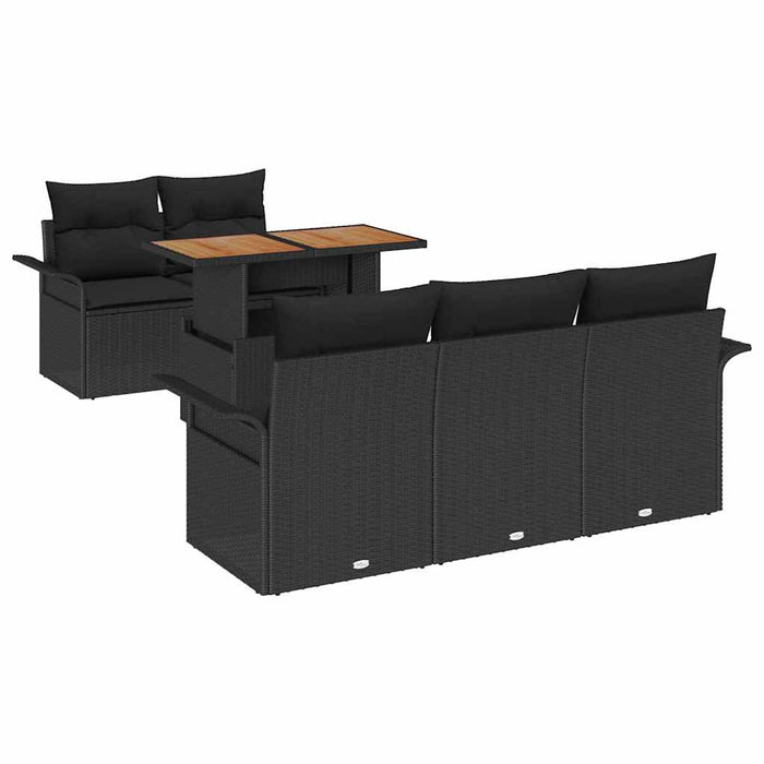 Set de canapele pentru grădină 6 pcs Negru Rattan poli - WALTI WALTI