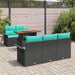 Set de canapele pentru grădină 6 pcs Negru Rattan poli - WALTI WALTI
