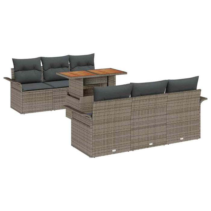 Set de canapele pentru grădină 7 pcs Gri Rattan poli - WALTI WALTI